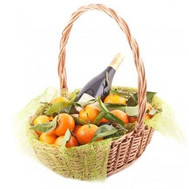 Basket with tangerines for the New Year