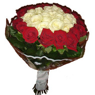 An unusual bouquet of roses
