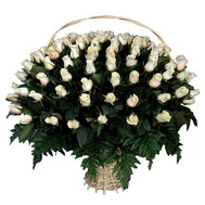 A huge basket of roses