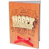 Открытка из дерева Happy Birthday