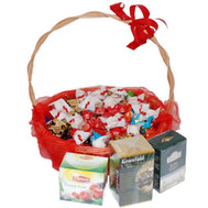 Gift basket of sweets and tea