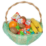 Gift basket of sweets and fruits