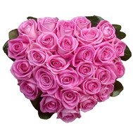 Heart of flowers of pink roses