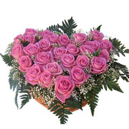 Heart of pink roses