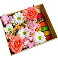 Bright box with macaroons