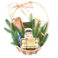 Basket for New Year with sweets
