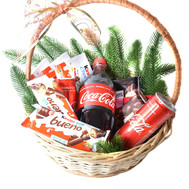 Christmas basket with Coca-Cola
