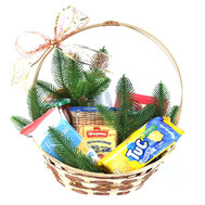 New Year's basket with products