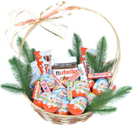 Christmas basket with kinder sweets