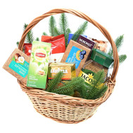 Christmas basket with sweets