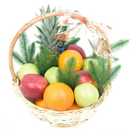 Christmas gift basket with fruit
