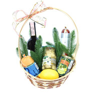 Christmas gift basket with products