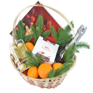 Christmas Gift Basket with Martini Asti