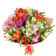 Beautiful bouquet of alstroemerias