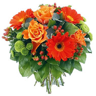 Orange-green bouquet of flowers