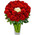 Bouquet of red roses and one white
