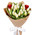 25 white tulips with decorative hearts