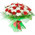 Large bouquet of red roses and white chrysanthemums