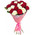 Bouquet of scarlet and white roses