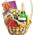 Gift basket with sweets and champagne