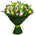 A strict bouquet of roses, alstromeries and chrysanthemums