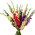Bouquet from 25 multicolored gladiolus