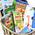 Gift basket with wine and cheese