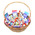 Basket with chocolate and Kinders