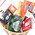 A basket of sweets with imported chocolate and champagne 2