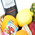 Gift basket with fruit, wine and cheese