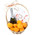 Gift basket with tangerines, champagne and Raffaello