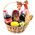 Festive basket of champagne products