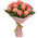 15 peach roses Miss Piggy