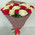 Bouquet of scarlet and white roses 4
