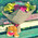Little bear with a bouquet of chrysanthemums 1