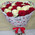 Bouquet of scarlet and white roses 7