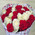 Bouquet of scarlet and white roses 8