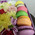 Bouquet in a square box with macarons 5
