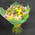 Strict bouquet of roses, alstromeries and chrysanthemums 1