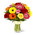Bright bouquet of roses and gerberas