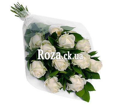 Cascade bouquet of white roses