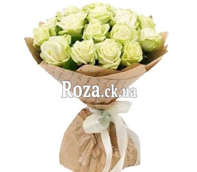 Beautiful bouquet of 25 white roses