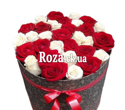 Buy roses in a hat box Cherkassy