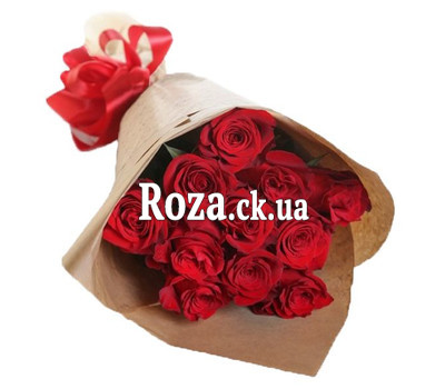 Fashion bouquet of red roses