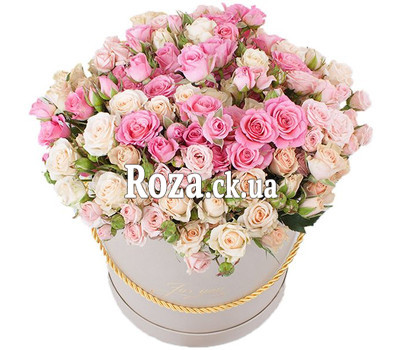 Spray Roses in a Hat Box