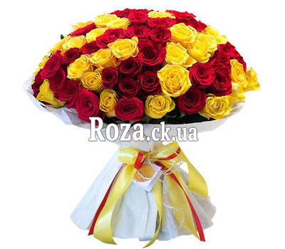 101 red and yellow rose