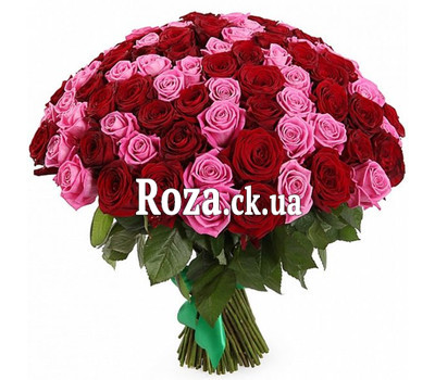 101 roses in an unusual bouquet