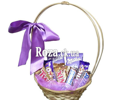 Basket of chocolate bars