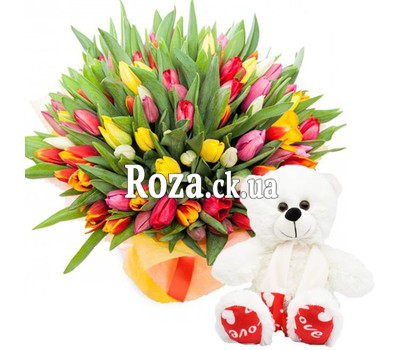 101 tulip and white bear
