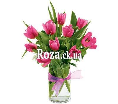 11 pink tulips